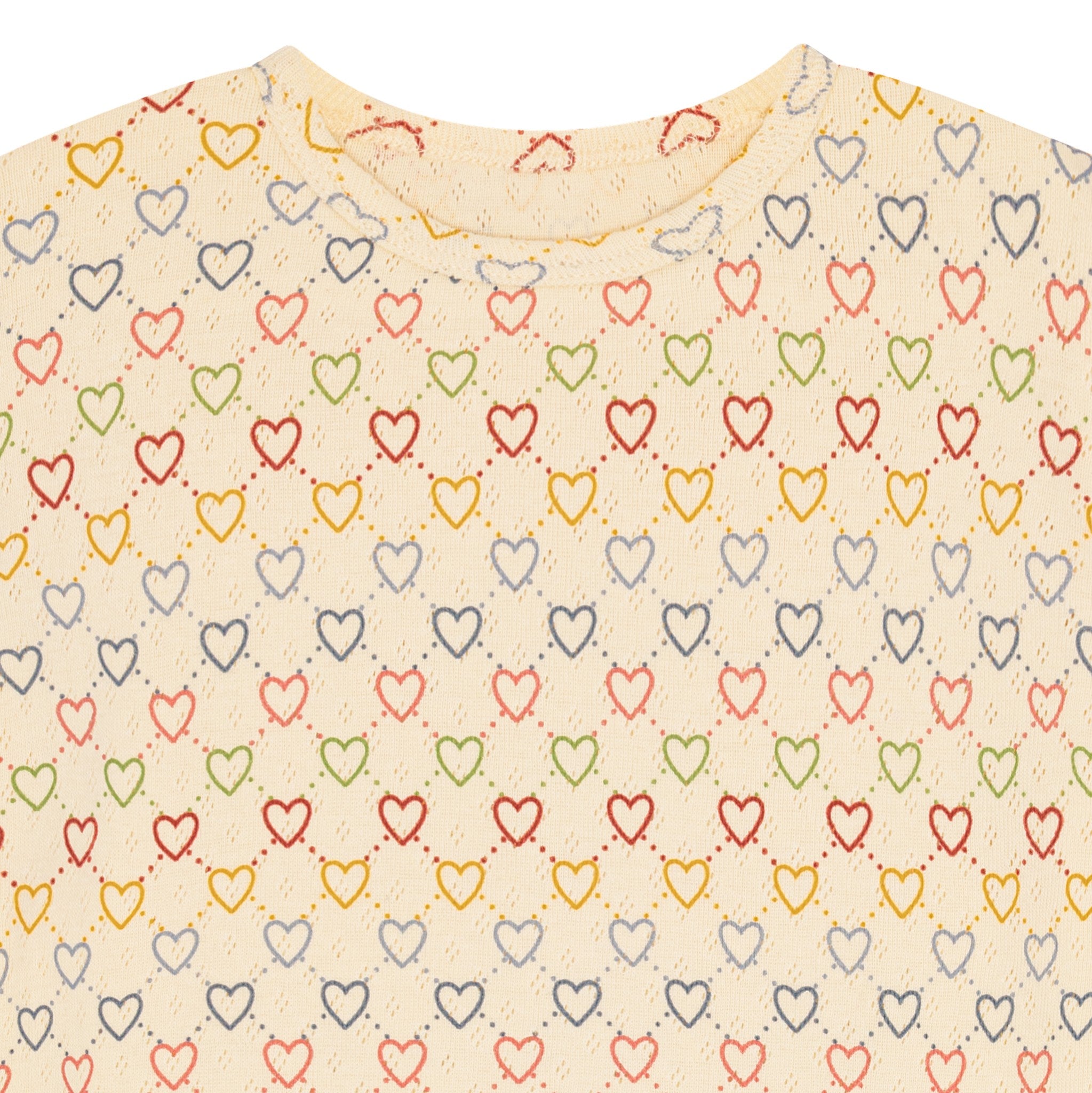 pointelle t-shirt - multi hearts mini