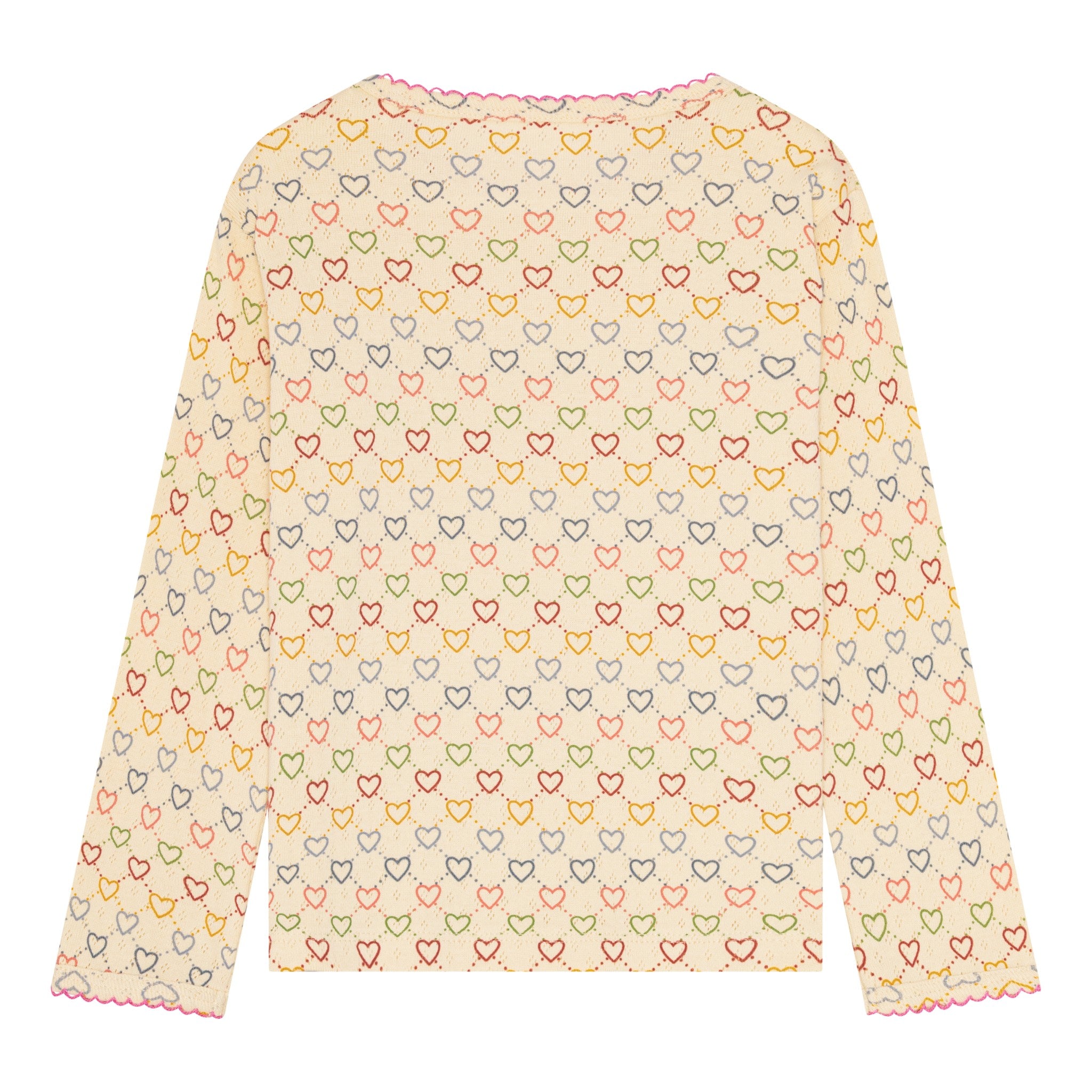 pointelle bluse - multi hearts mini