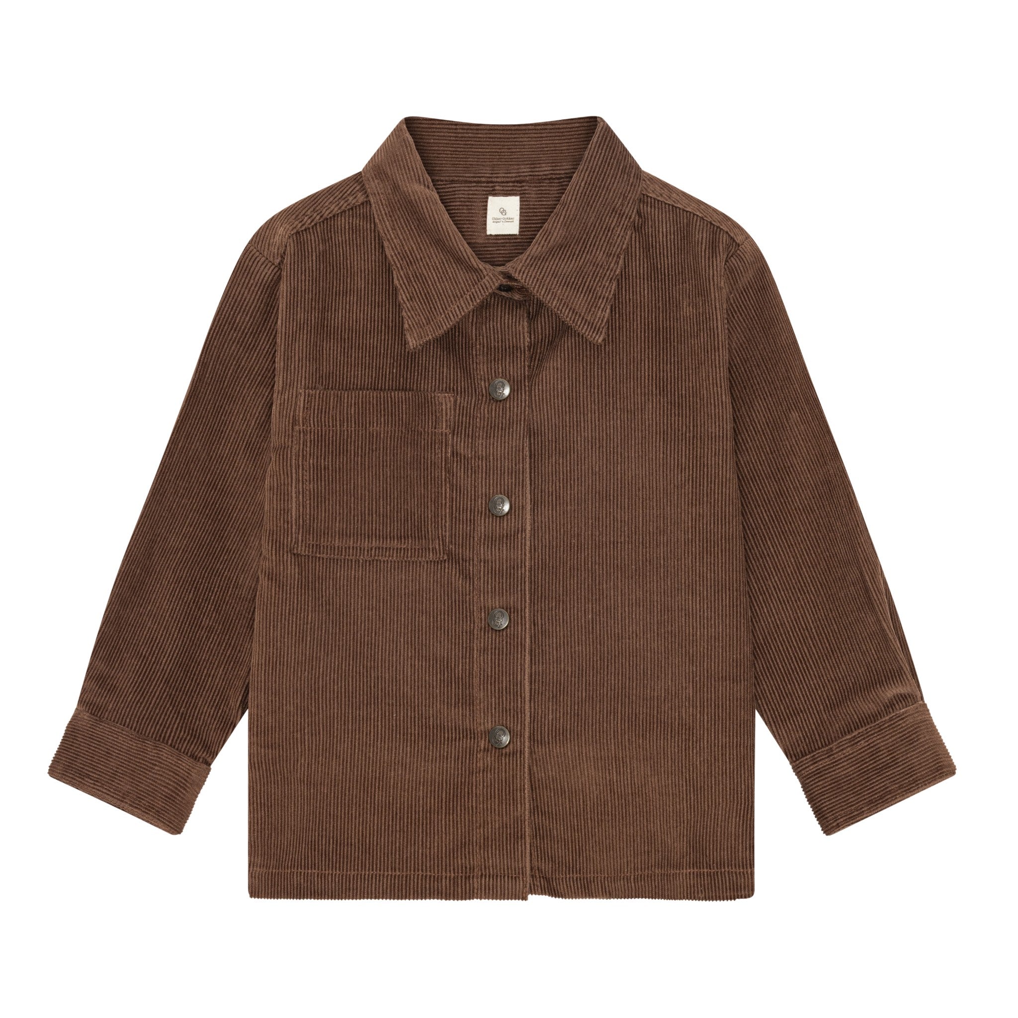 Fløjlsskjorte med trykknapper - chocolate brown