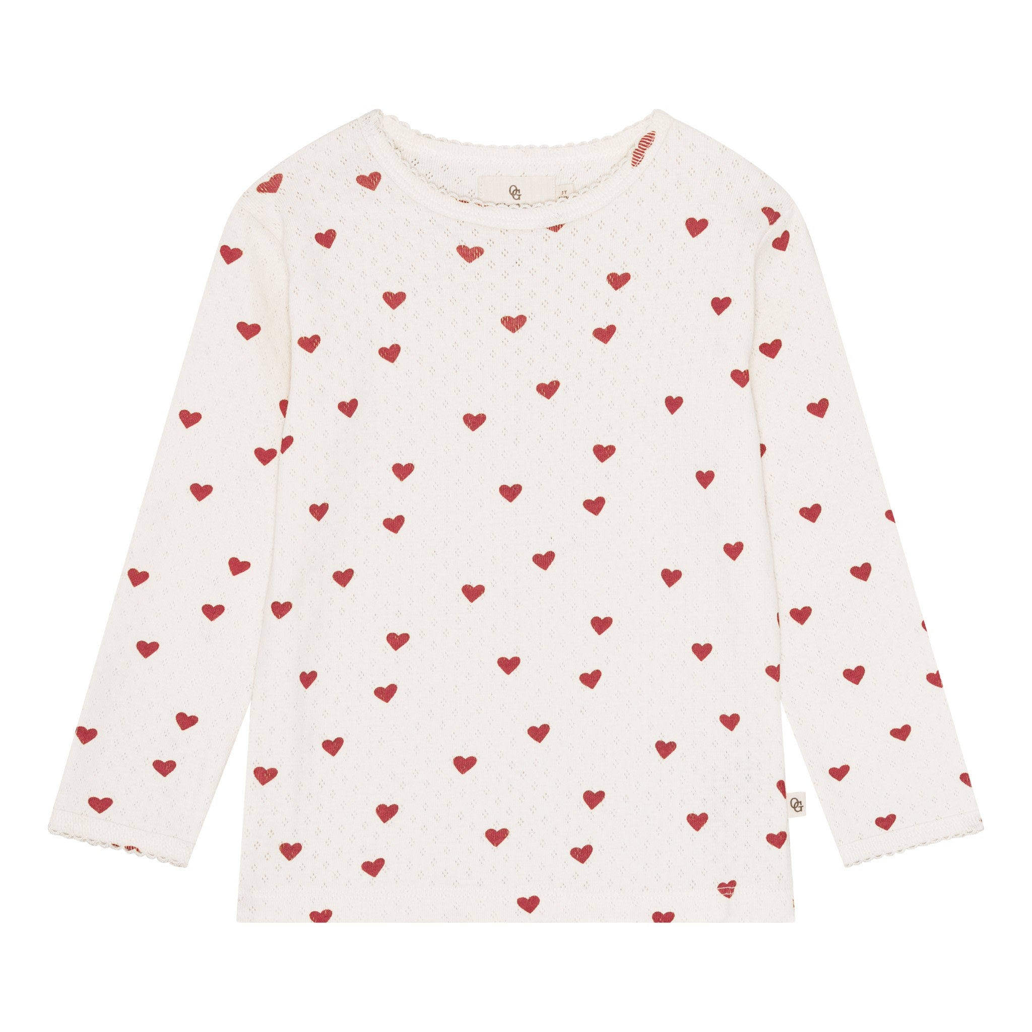 Pointelle bluse - love hearts