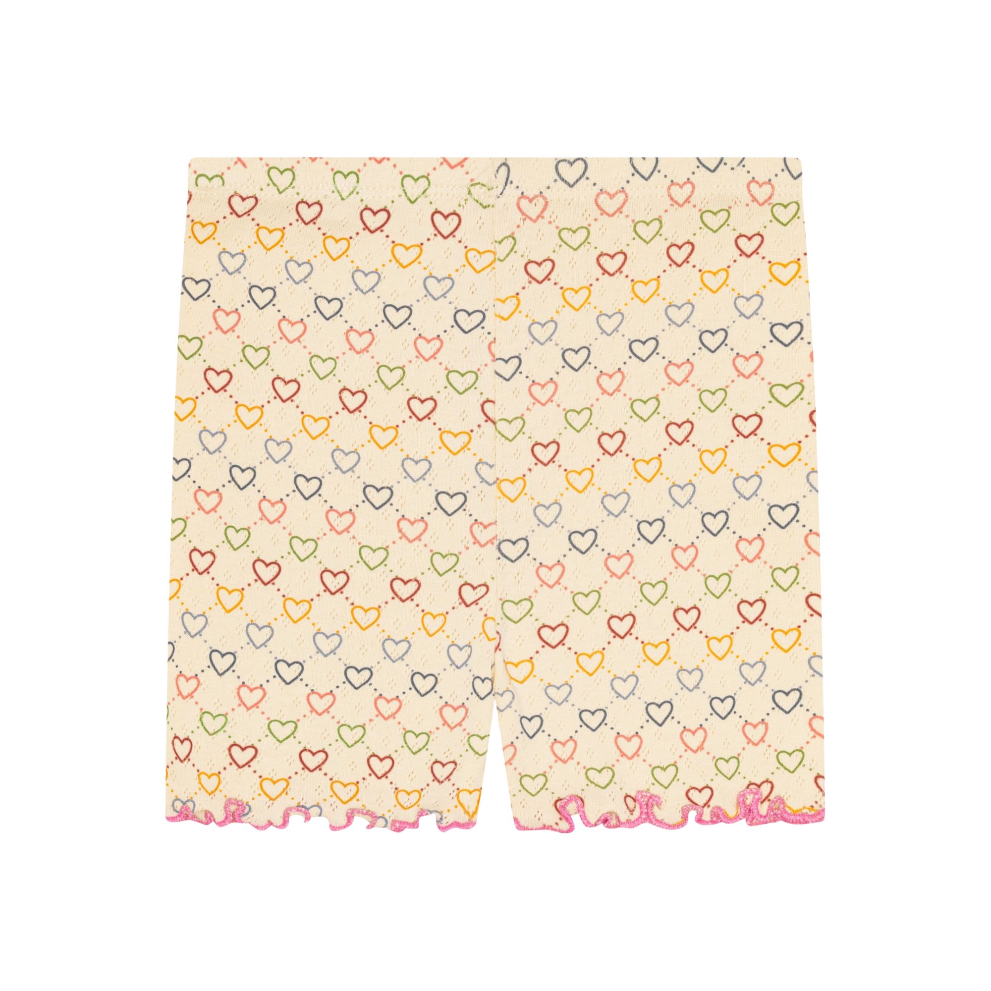 pointelle shorts - muti hearts mini