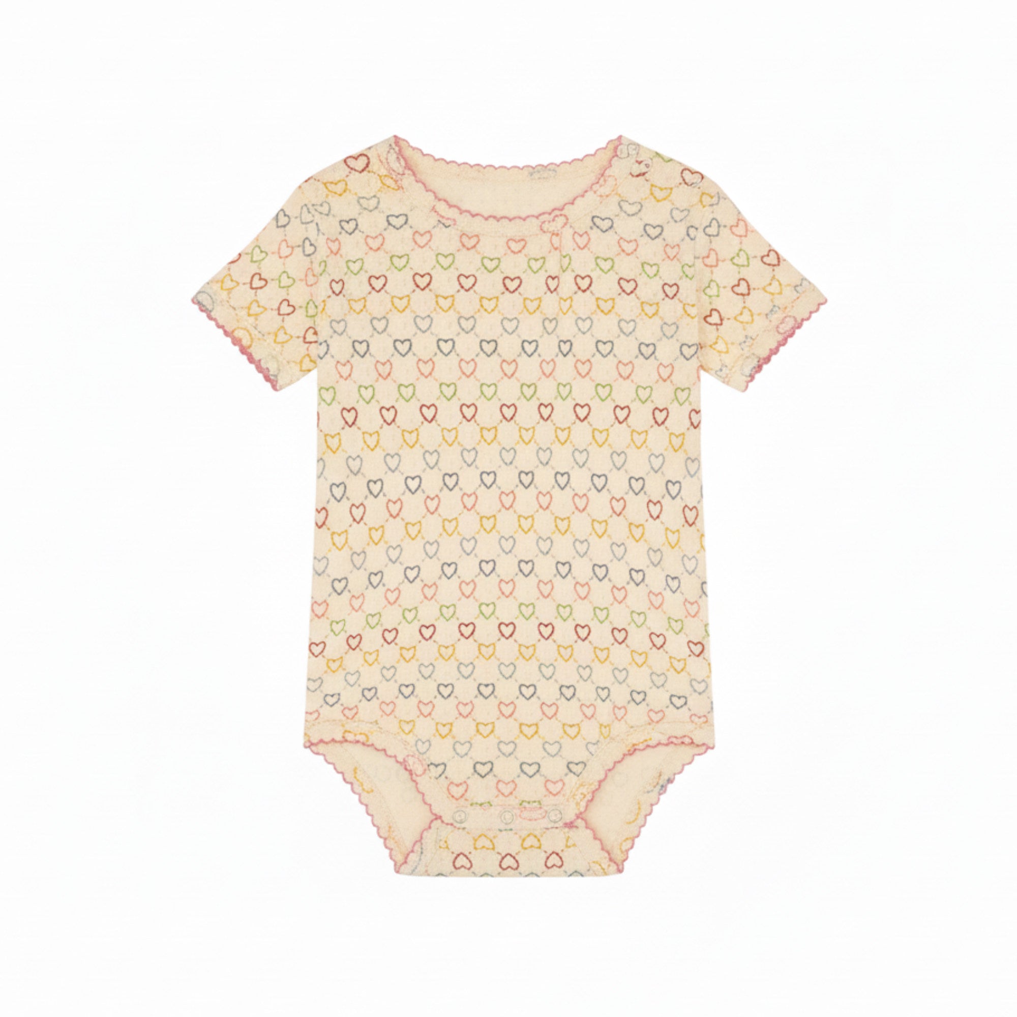pointelle body kortærmet - multi hearts mini
