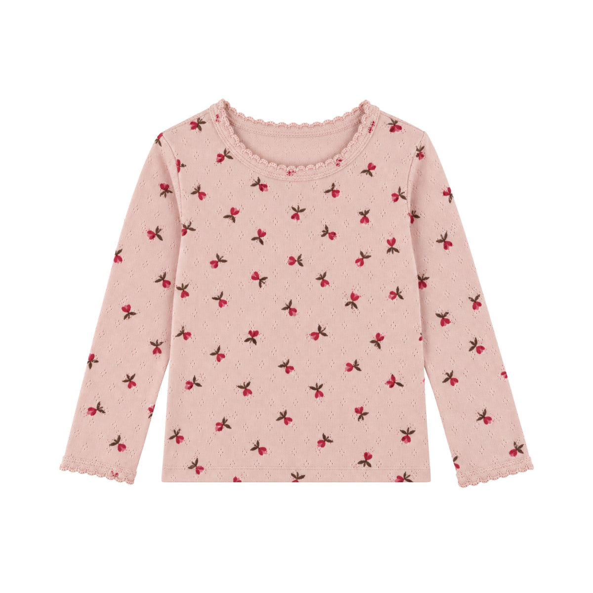 Pointelle LS bluse - fluffy bell blush