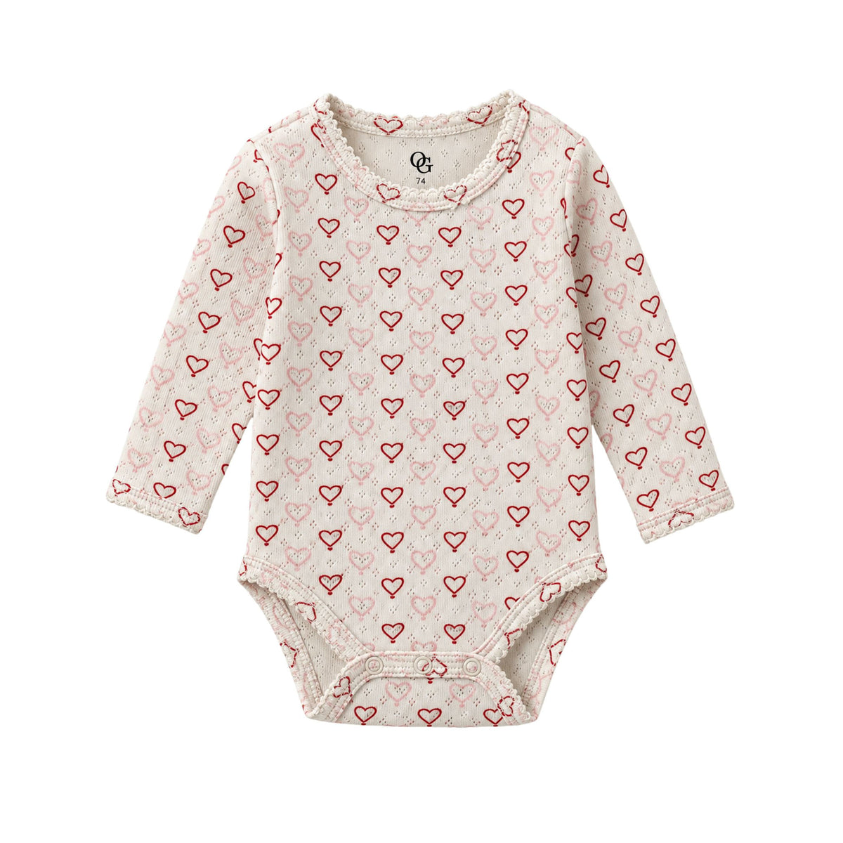 Pointelle body - multi love hearts