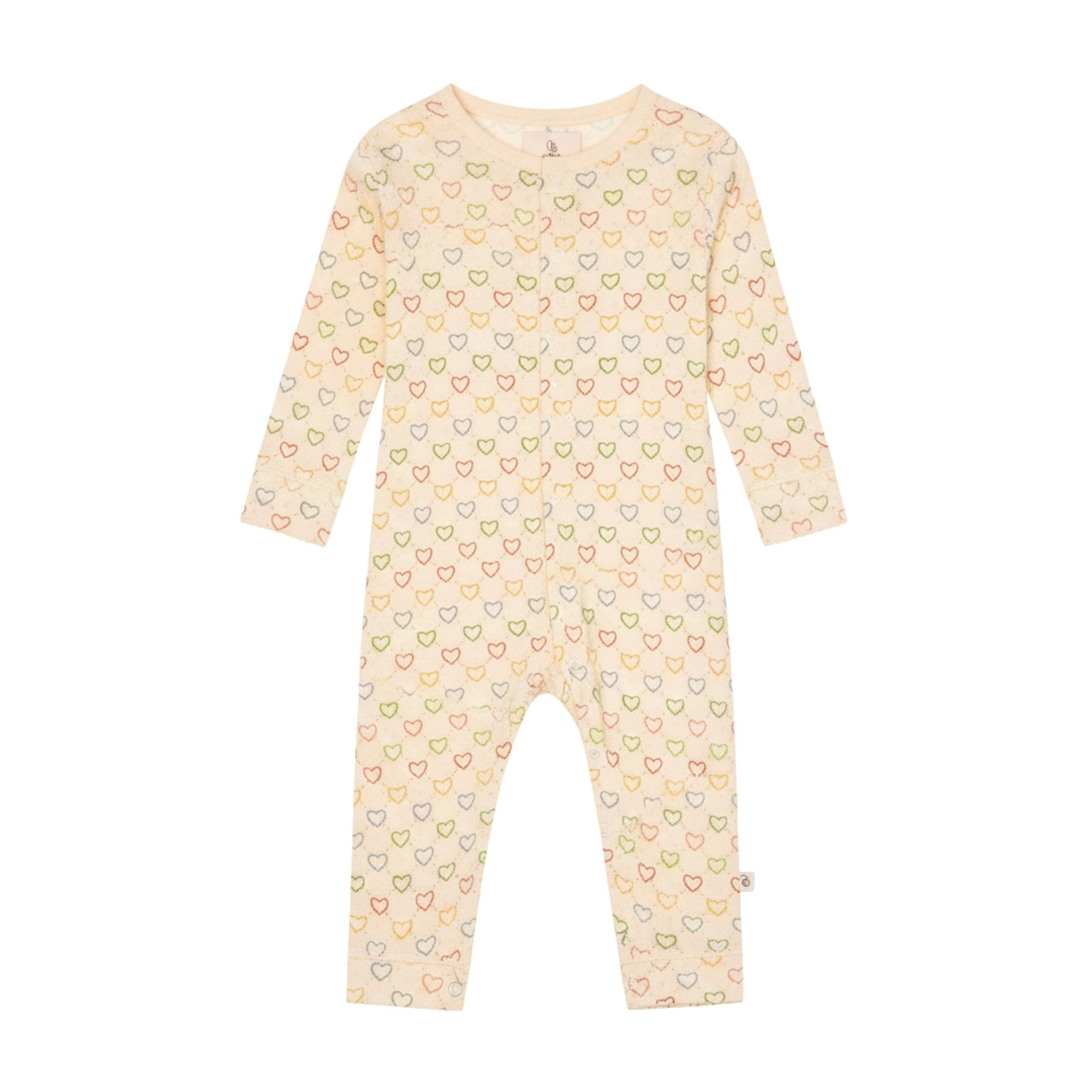 pointelle onesie - multi hearts mini