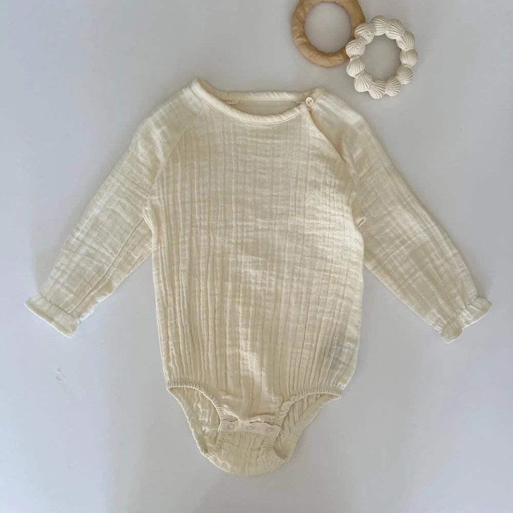 Muslin romper - mountain blue