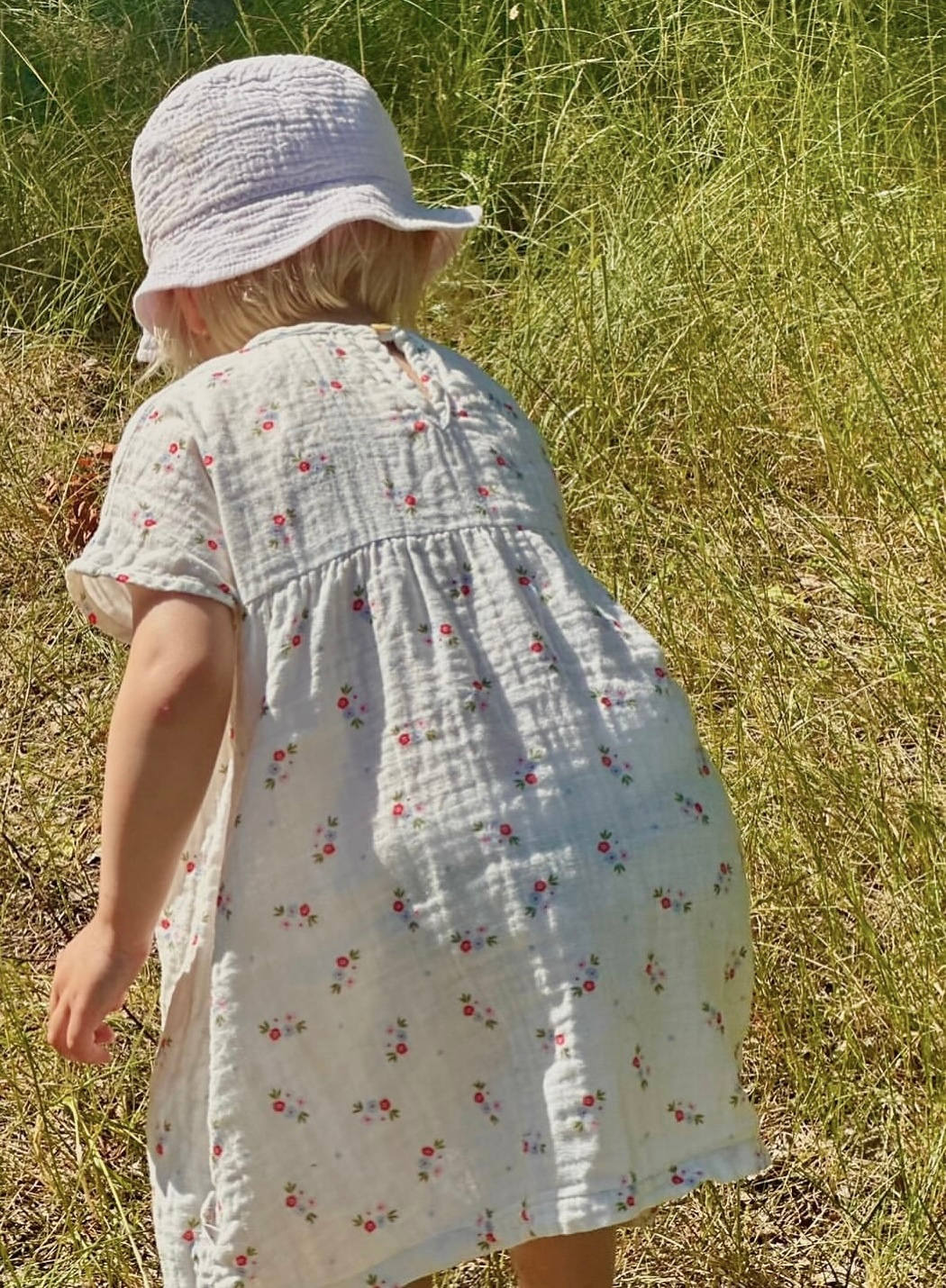 Muslin kjole - blue floral