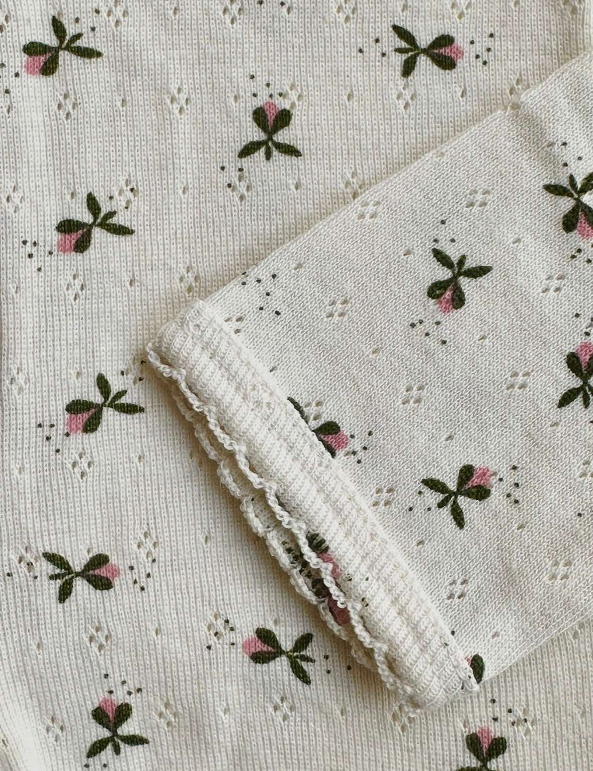 Pointelle bluse - fluffy bell green