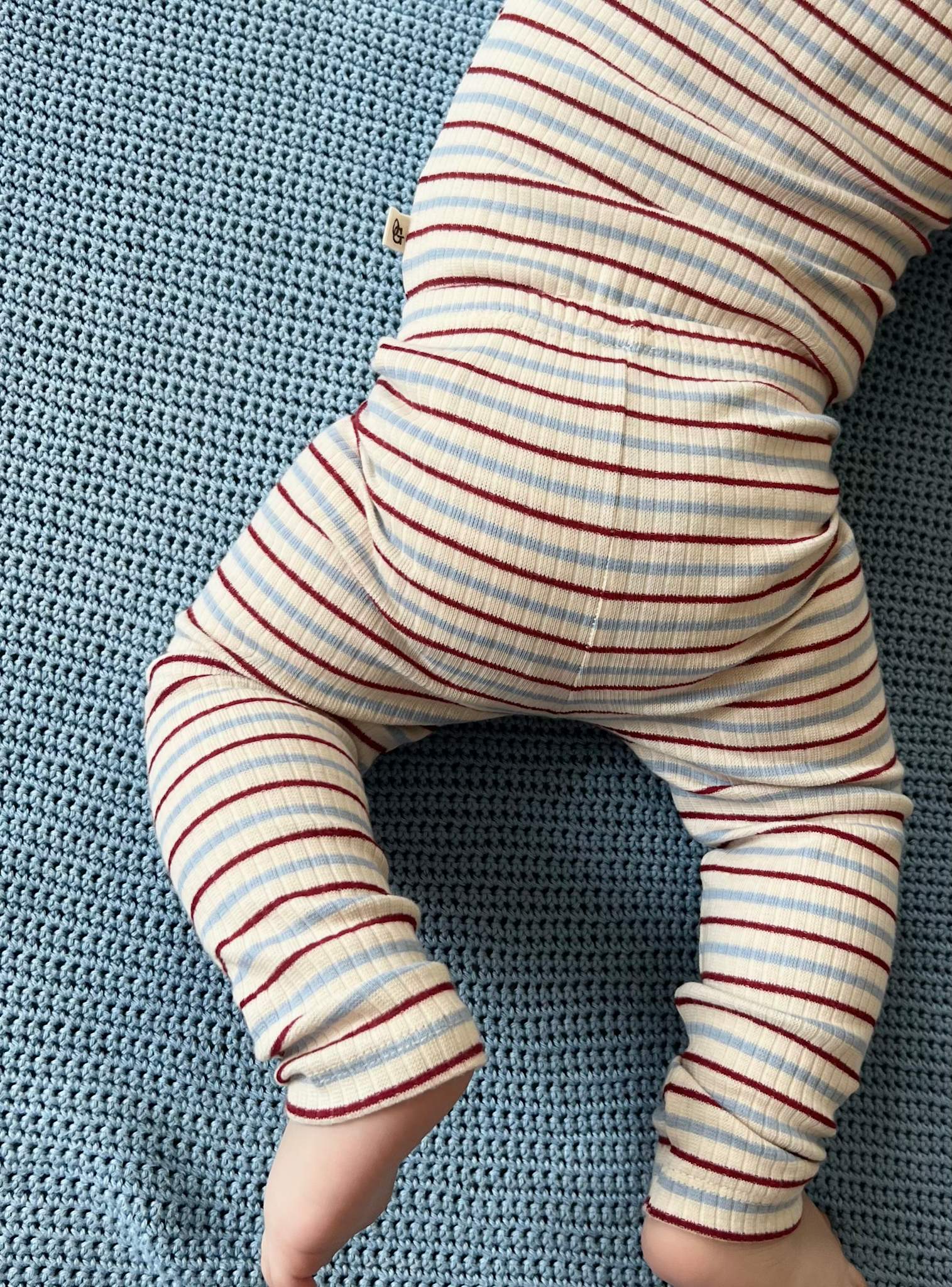rib leggins - seaside stripe