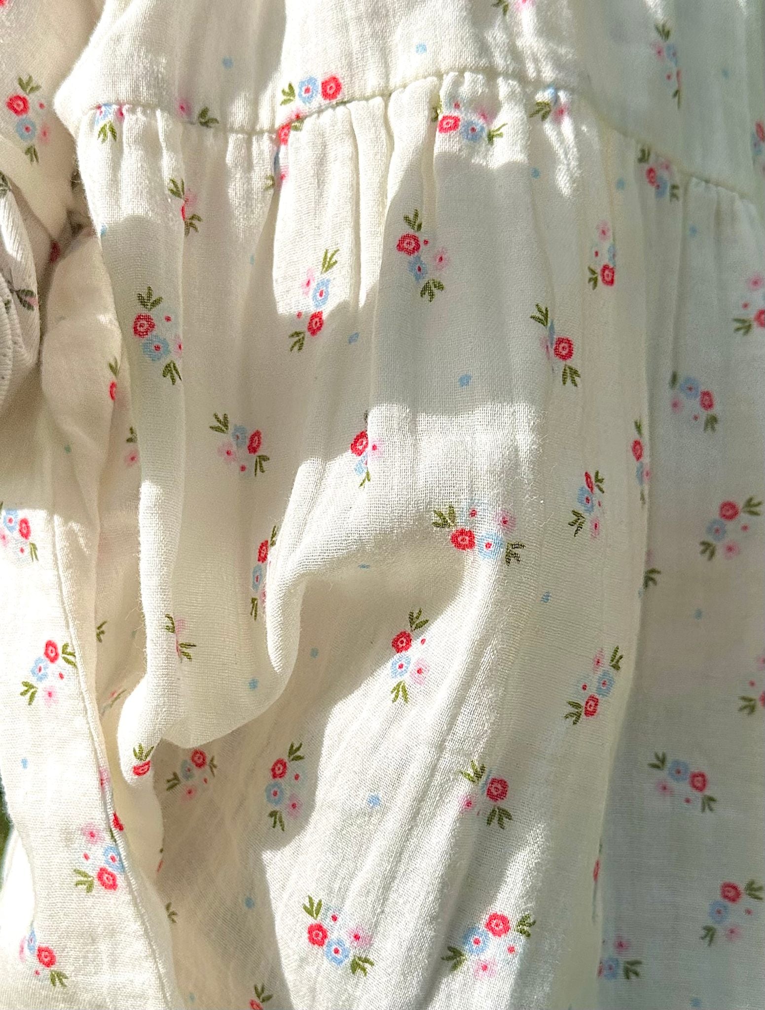 Muslin kjole - blue floral