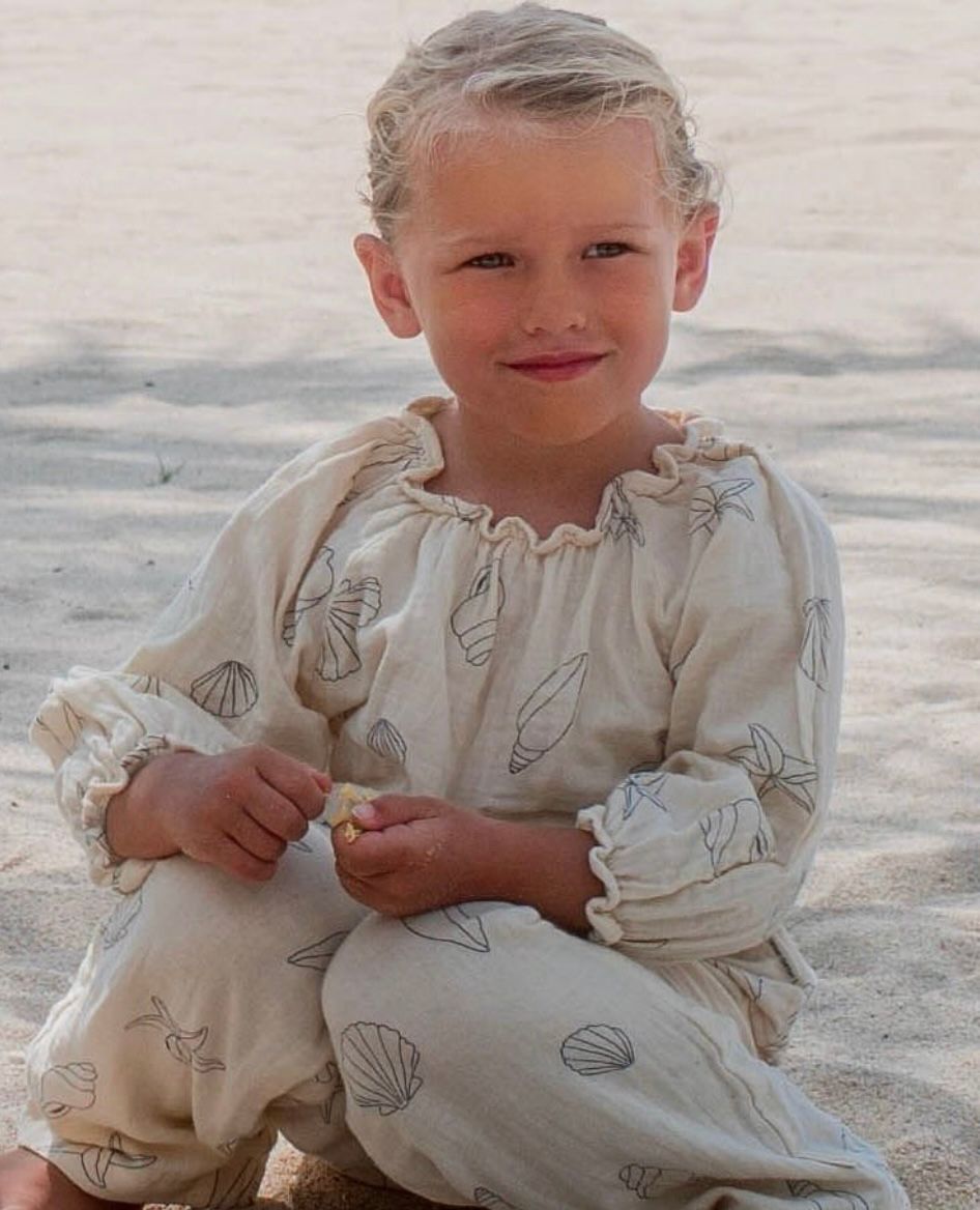 Seashell muslin bluse