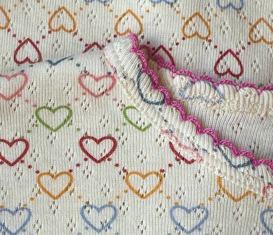 pointelle body kortærmet - multi hearts mini