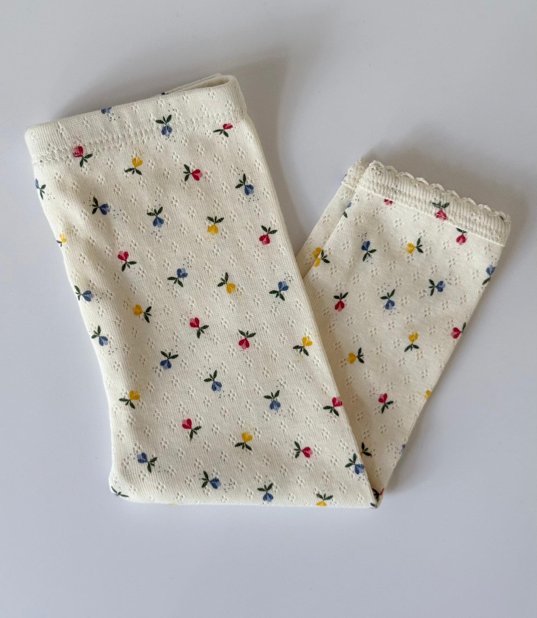 pointelle leggins - fluffy bell multi