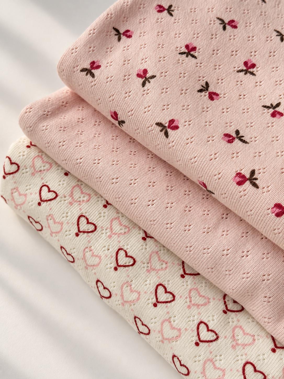 Pointelle body - multi love hearts
