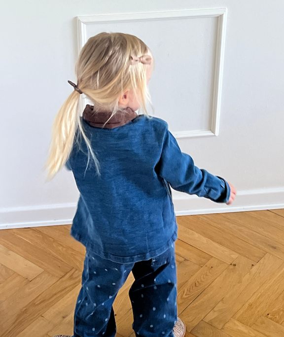 Denim bukser - white dots