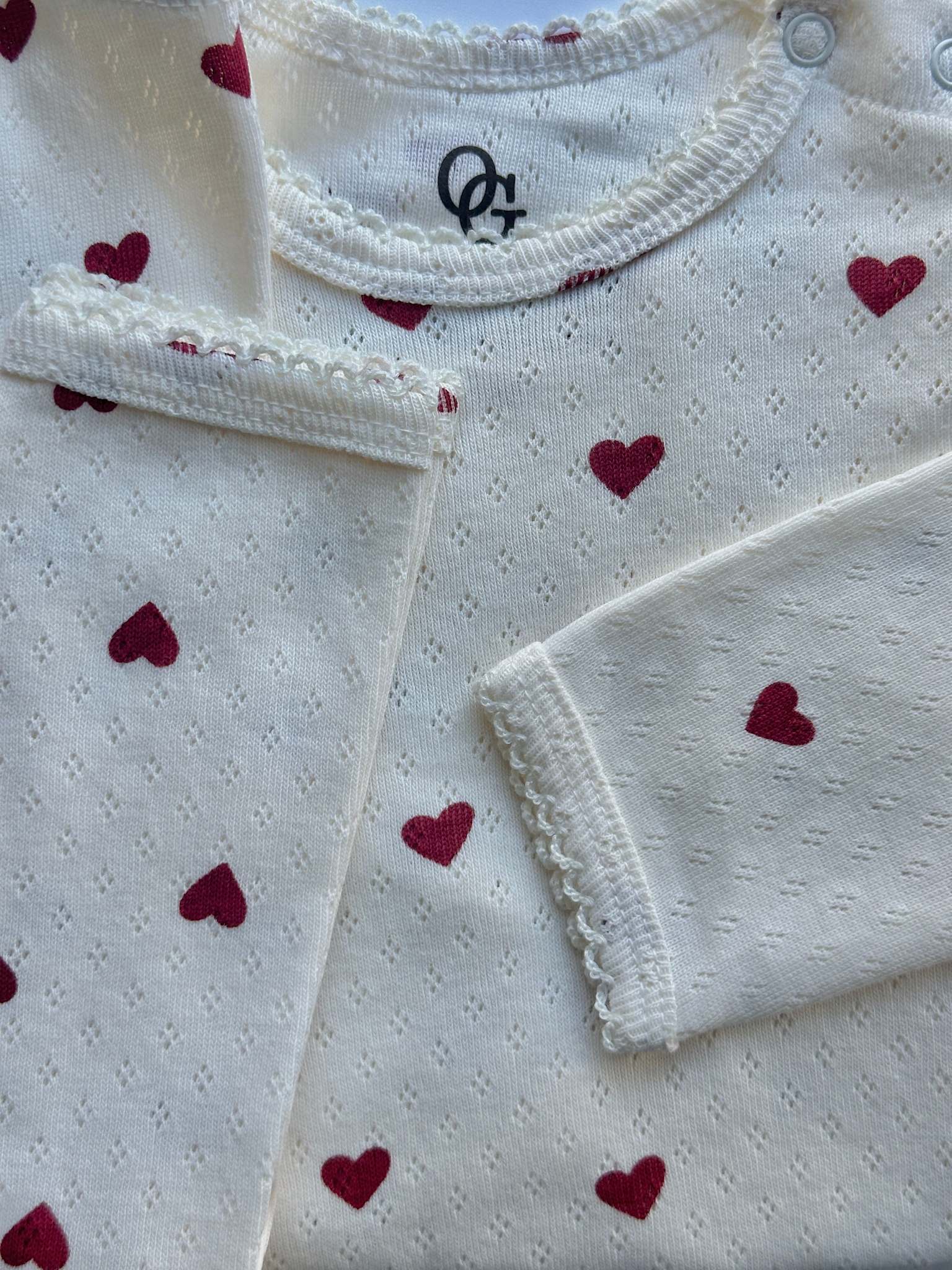 pointelle body - love hearts