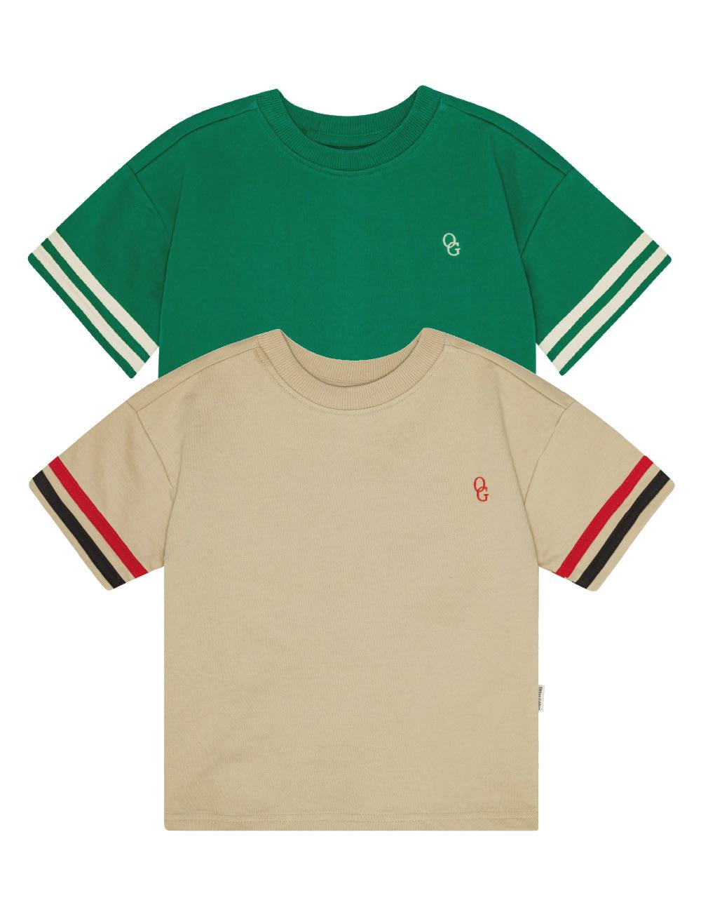 Summer sweat t-shirt - grøn eller sand