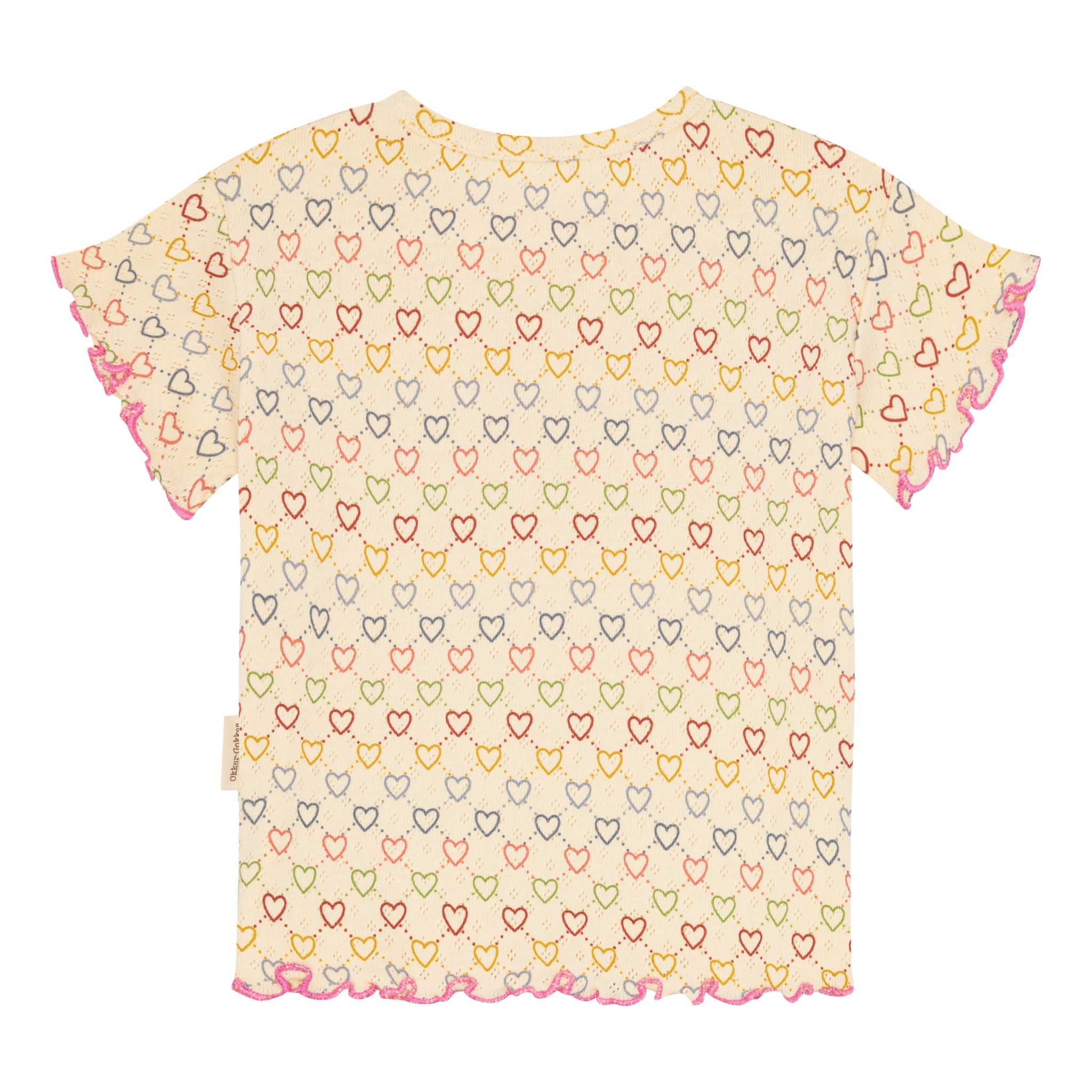 pointelle t-shirt - multi hearts mini