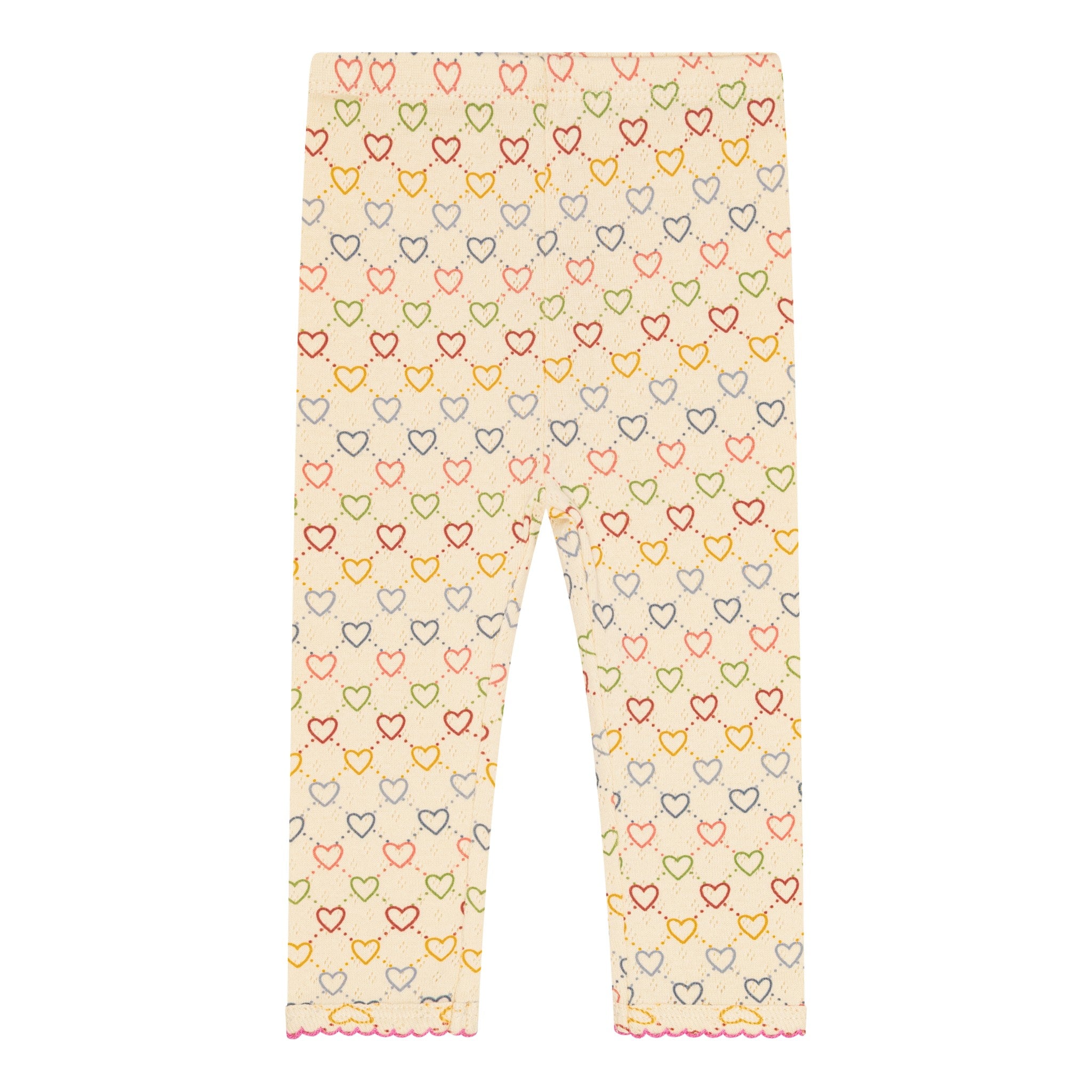 pointelle leggings - multi hearts mini
