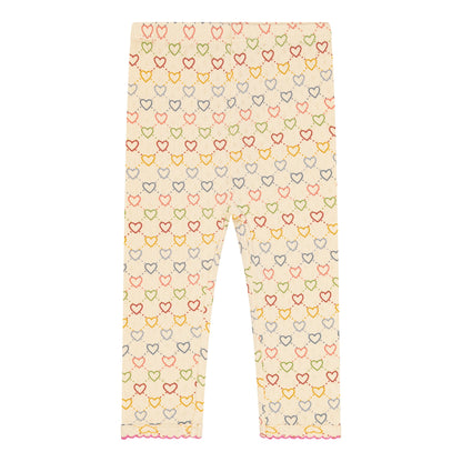 pointelle leggings - multi hearts mini