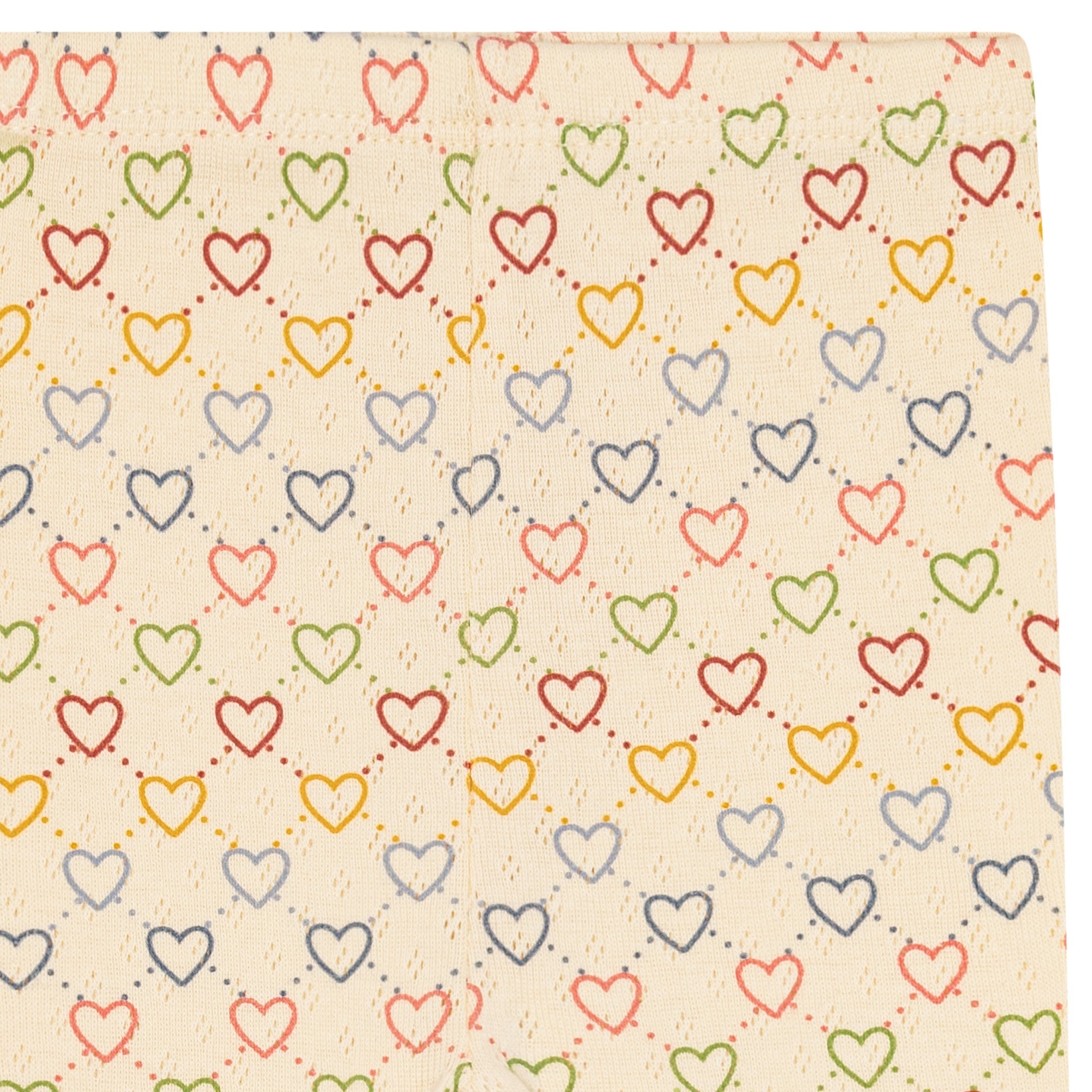 pointelle leggings - multi hearts mini