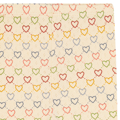 pointelle leggings - multi hearts mini