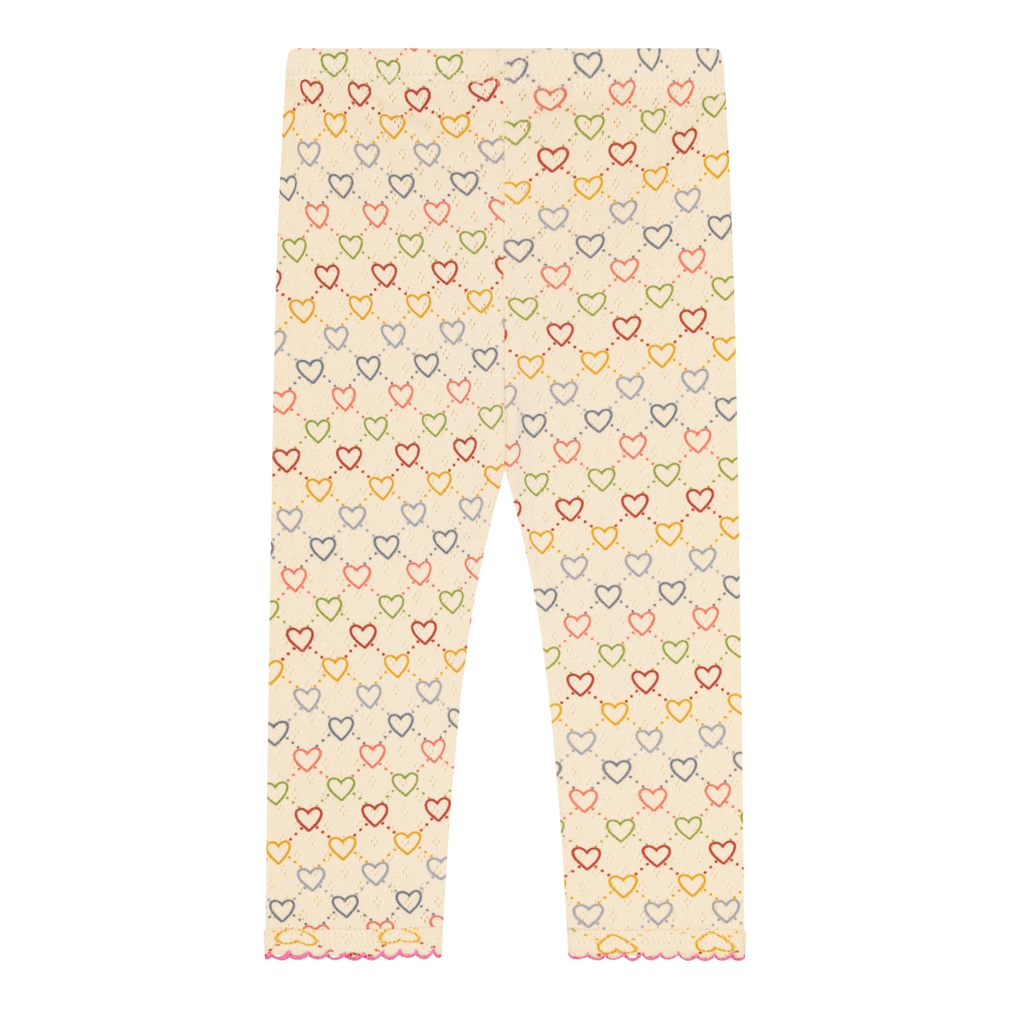 pointelle leggings - multi hearts mini