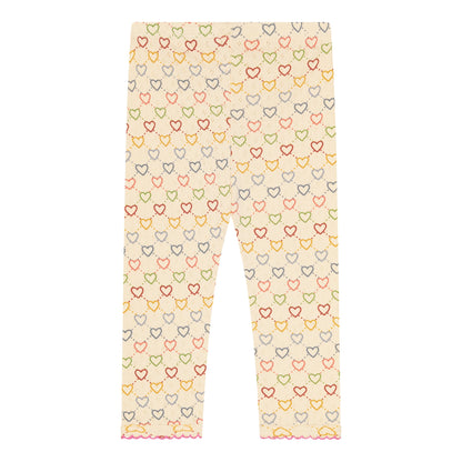 pointelle leggings - multi hearts mini