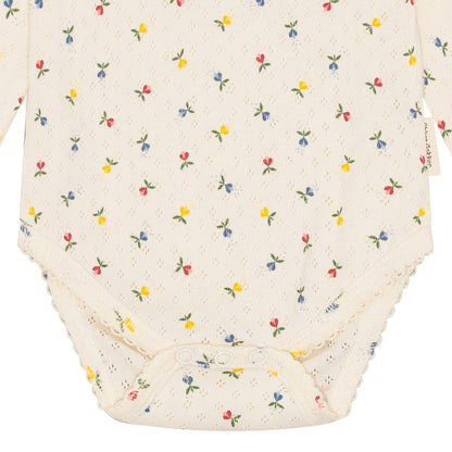 pointelle body kortærmet - fluffy bell multi