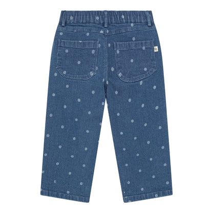 Denim bukser - white dots