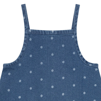 Denim kjole - white dots