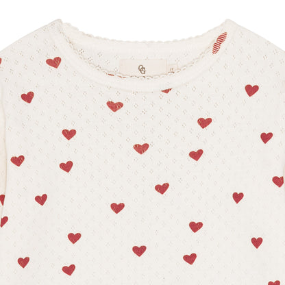 Pointelle bluse - love hearts