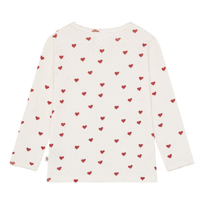 Pointelle bluse - love hearts