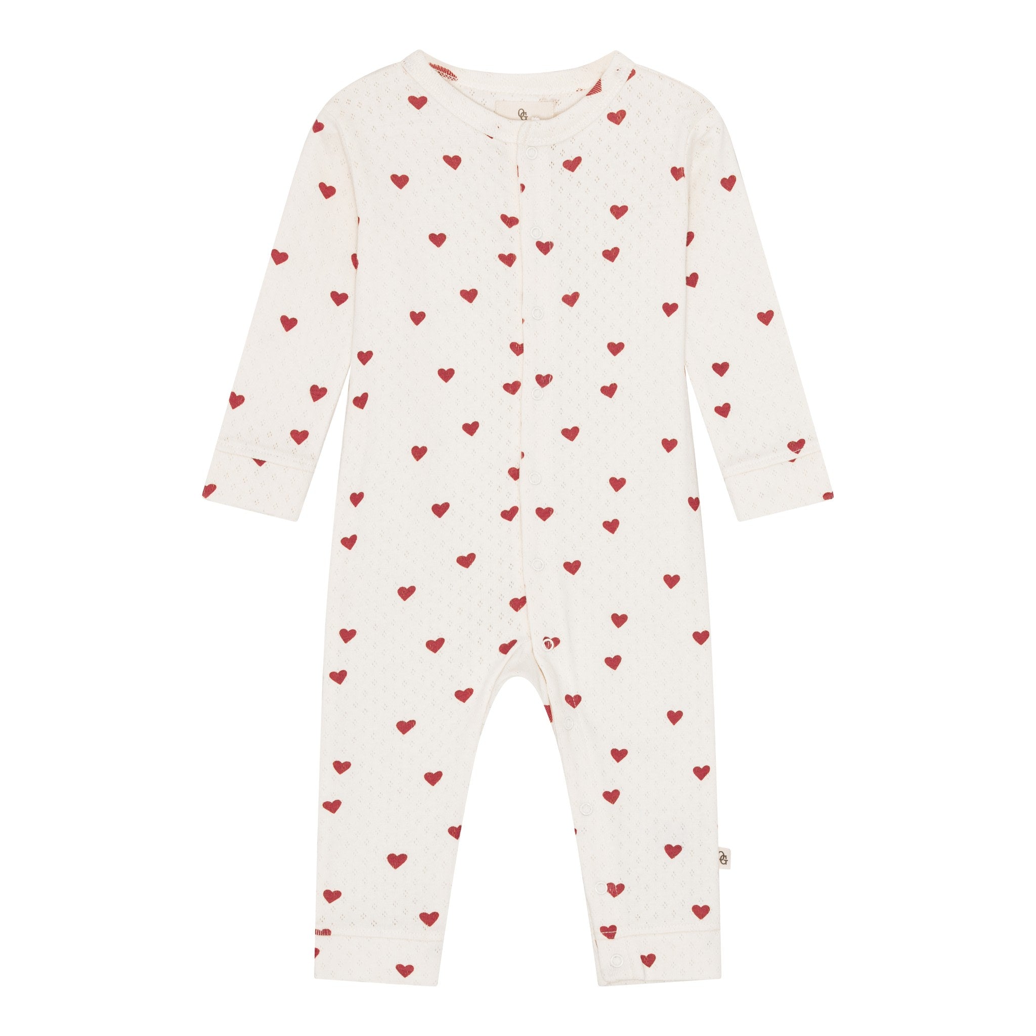 Pointelle onesie - love hearts