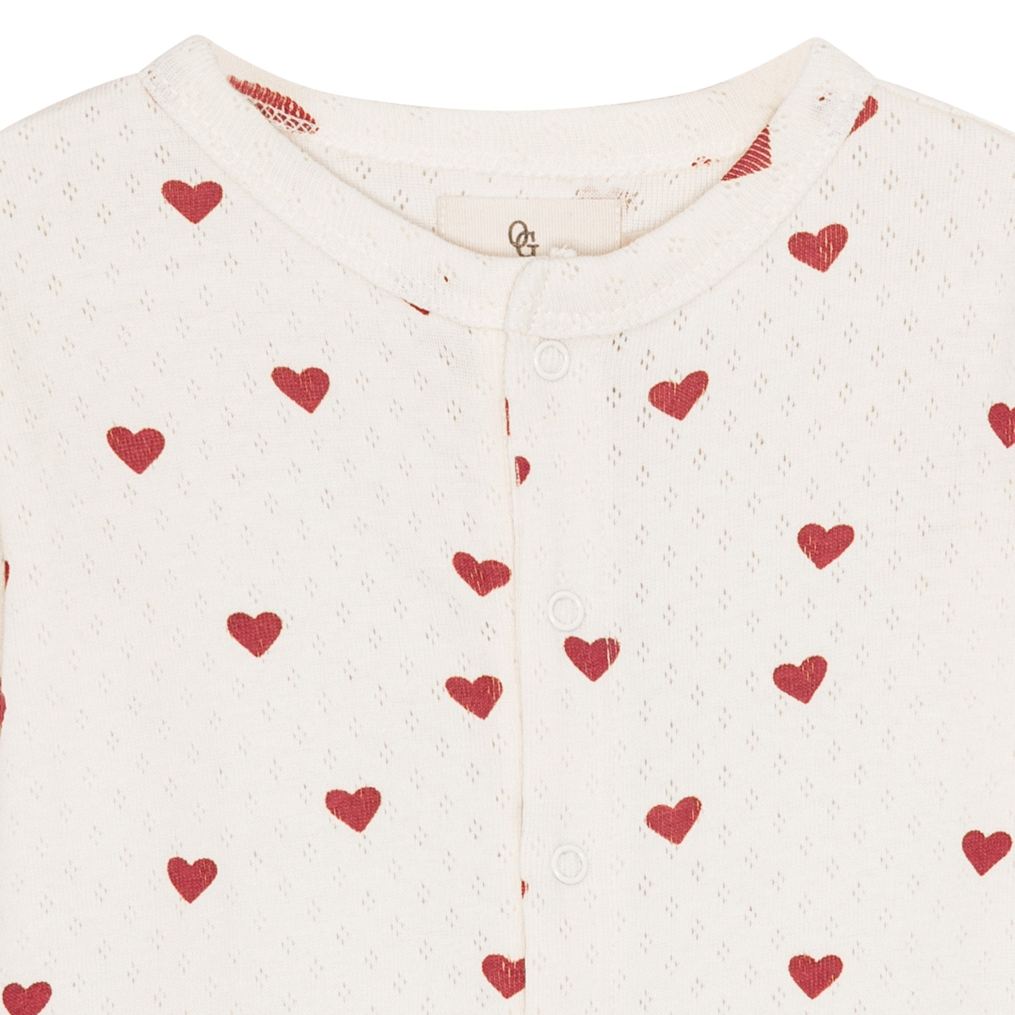 Pointelle onesie - love hearts