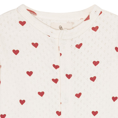 Pointelle onesie - love hearts