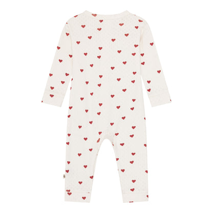 Pointelle onesie - love hearts