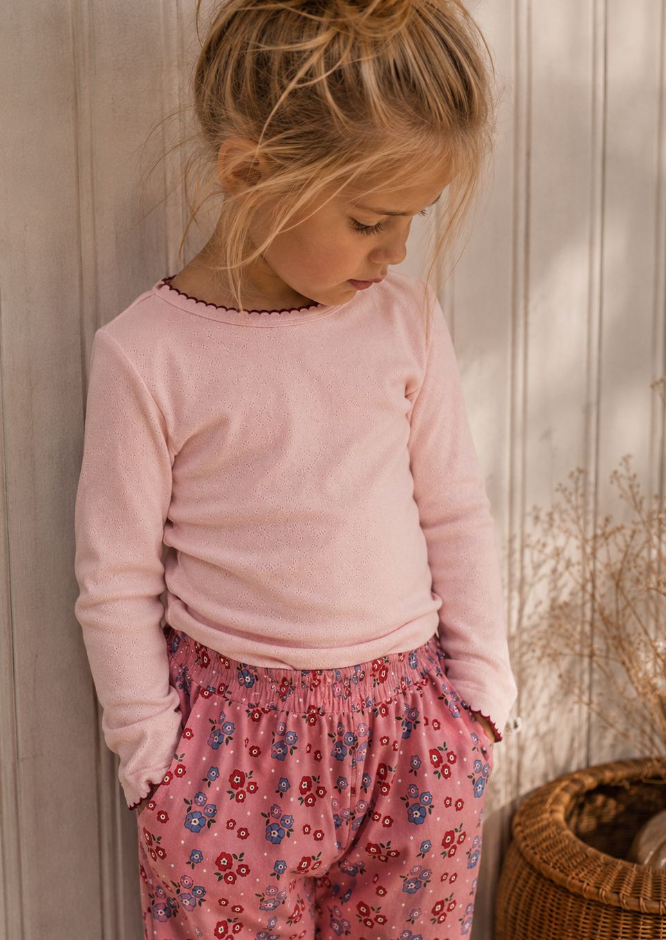 Pointelle bluse - blush lace