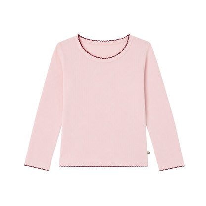 Pointelle bluse - blush lace
