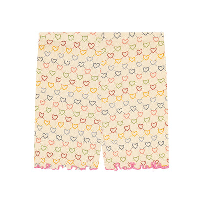 pointelle shorts - muti hearts mini