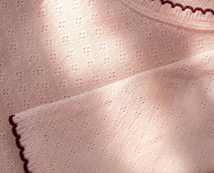 Pointelle bluse - blush lace