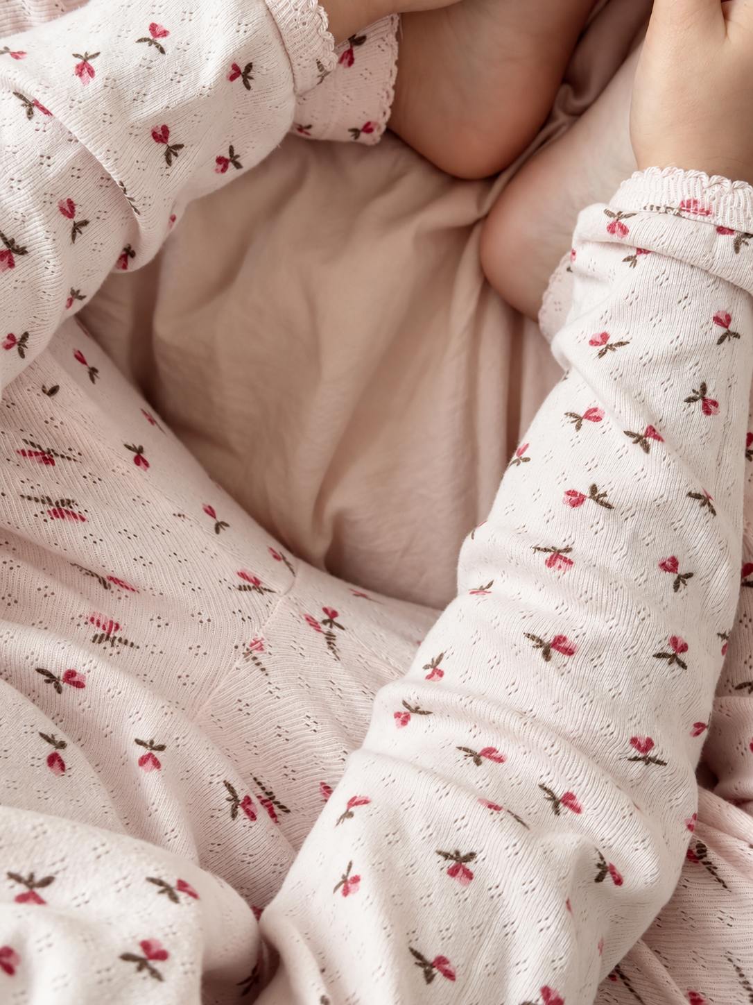 Pointelle LS bluse - fluffy bell blush