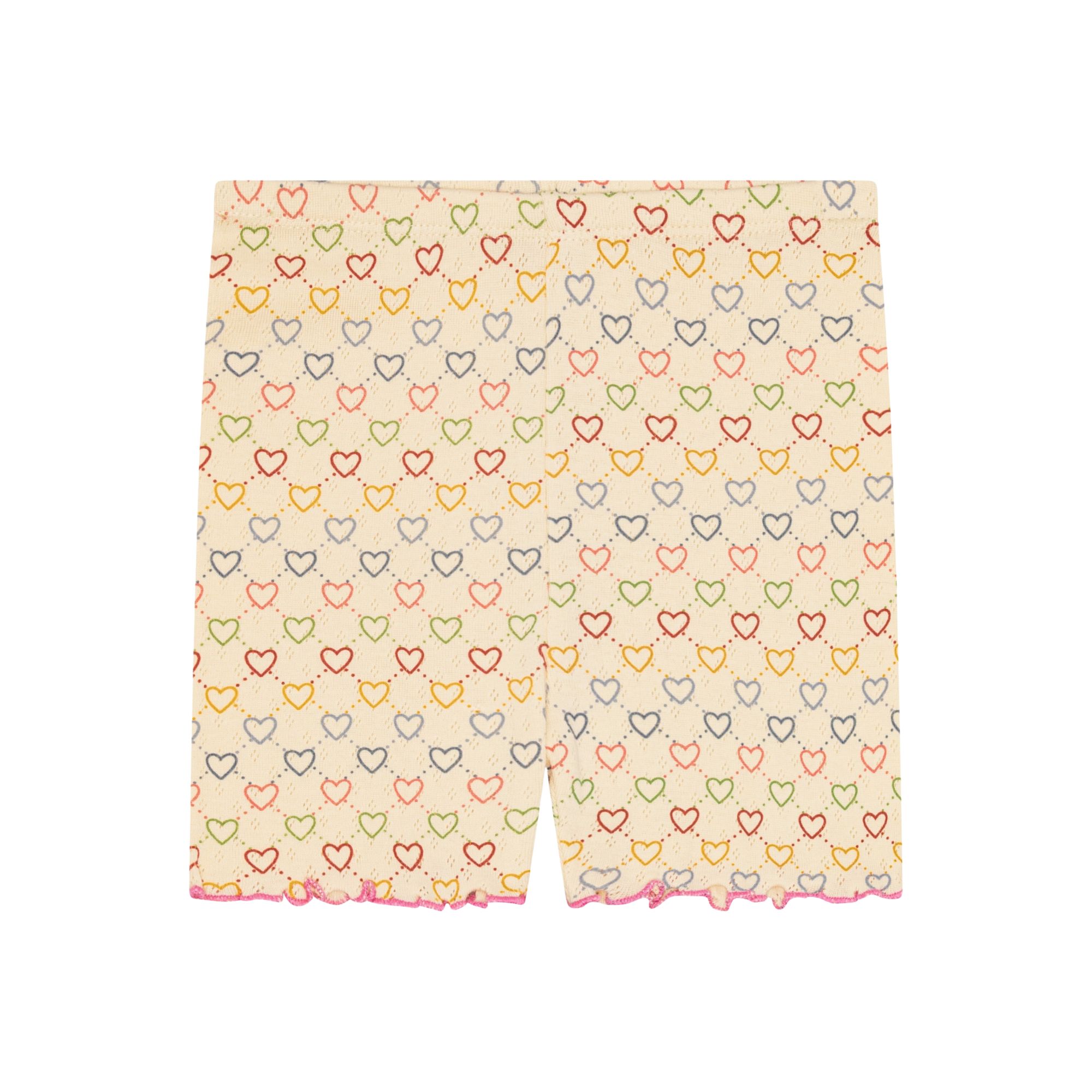 pointelle shorts - muti hearts mini