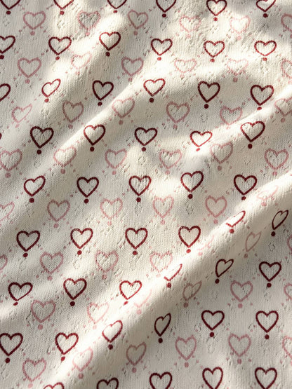 Pointelle bluse - multi love hearts