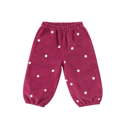 babyfløjlsbukser - love dots