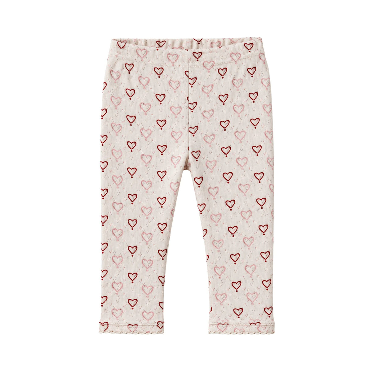 Pointelle leggings - multi love hearts