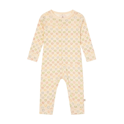 pointelle onesie - multi hearts mini