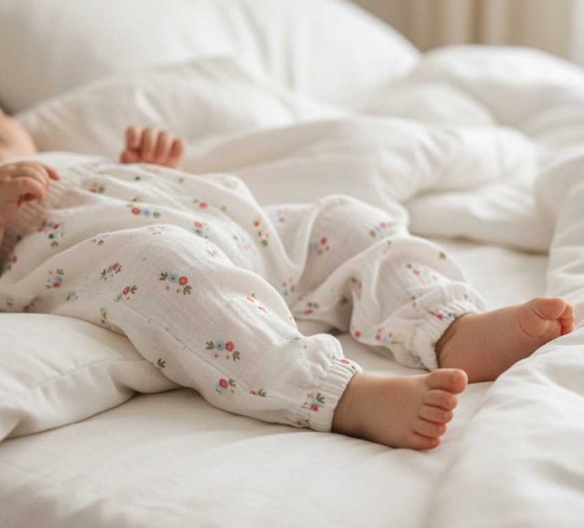 Muslin bukser - blue floral