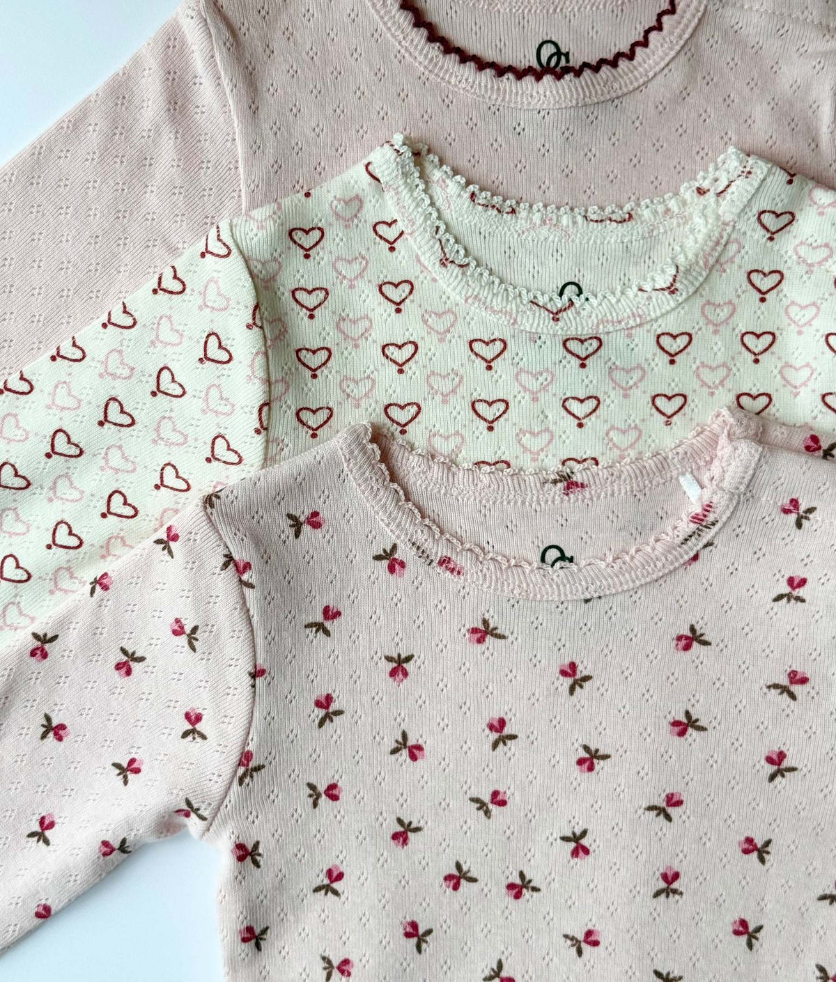 Pointelle body - multi love hearts