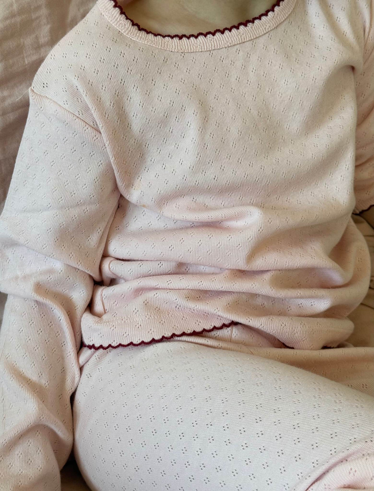 Pointelle bluse - blush lace